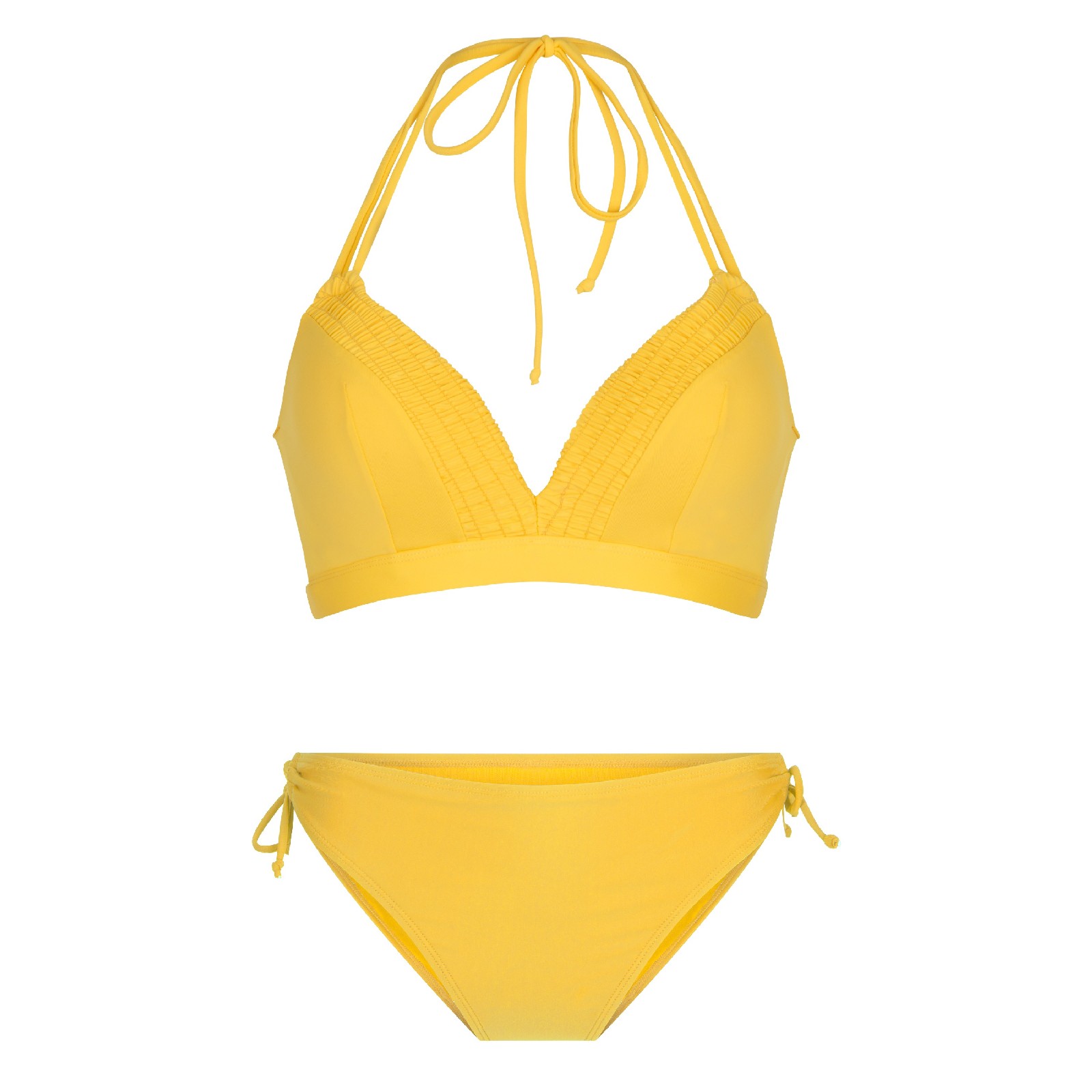 yellow halter neck bikini